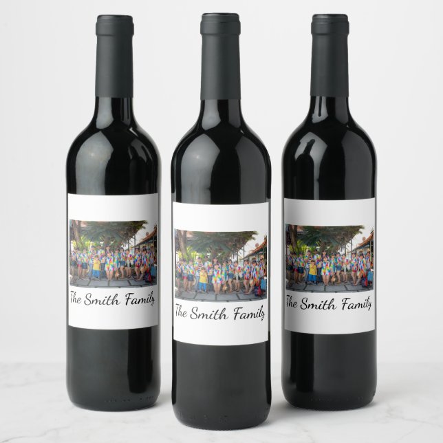 Personalised Modern Simple Reunion Photo   Wine Label (Bottles)
