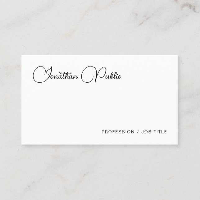 Personalised Modern Simple Typography Template Business Card (Front)