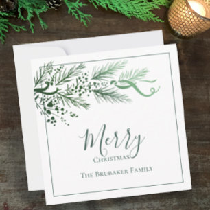Personalised Modern Simple Unique Merry Christmas Holiday Card