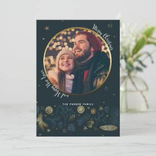 Personalised Modern Single Photo Christmas Card
