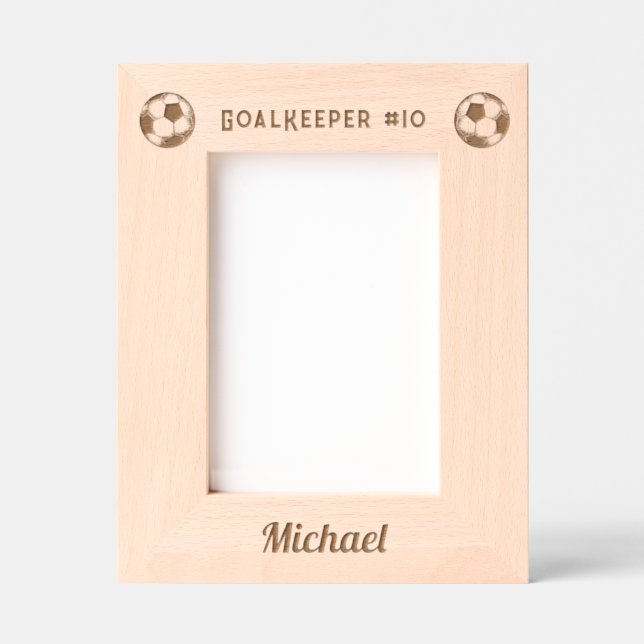 Personalised Modern Soccer Football Monogrammed Etched Frames (Front)