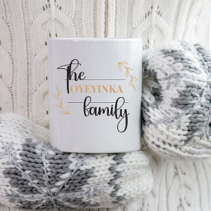 Personalised Modern & Sophisticated Family Name   Two-Tone Coffee Mug