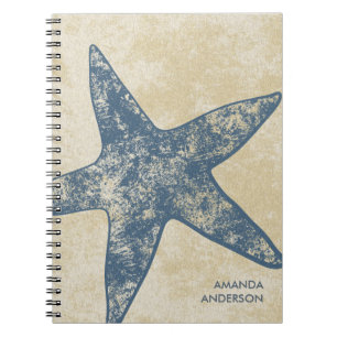 Personalised Modern Starfish Notebook