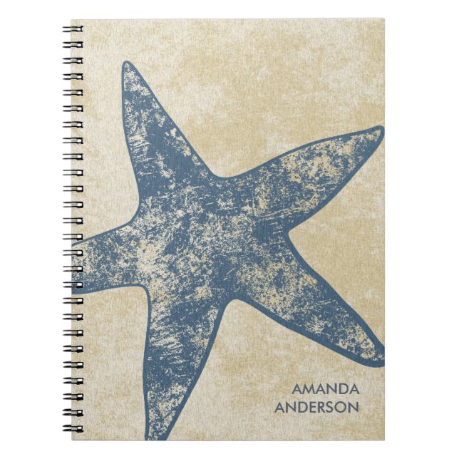 Personalised Modern Starfish Notebook (Front)