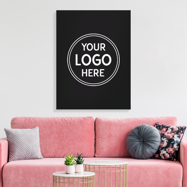 Personalised, Modern, Stylish, Monochrome, QR Code Canvas Print (Insitu(LivingRoom))