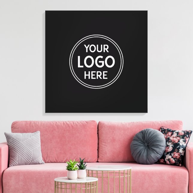 Personalised, Modern, Stylish, Monochrome, QR Code Canvas Print (Insitu(LivingRoom))