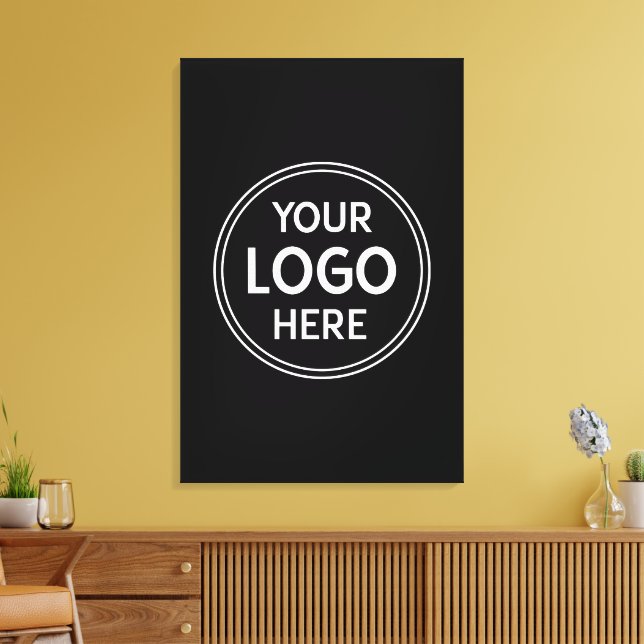 Personalised, Modern, Stylish, Monochrome, QR Code Canvas Print (Insitu(LivingRoom))