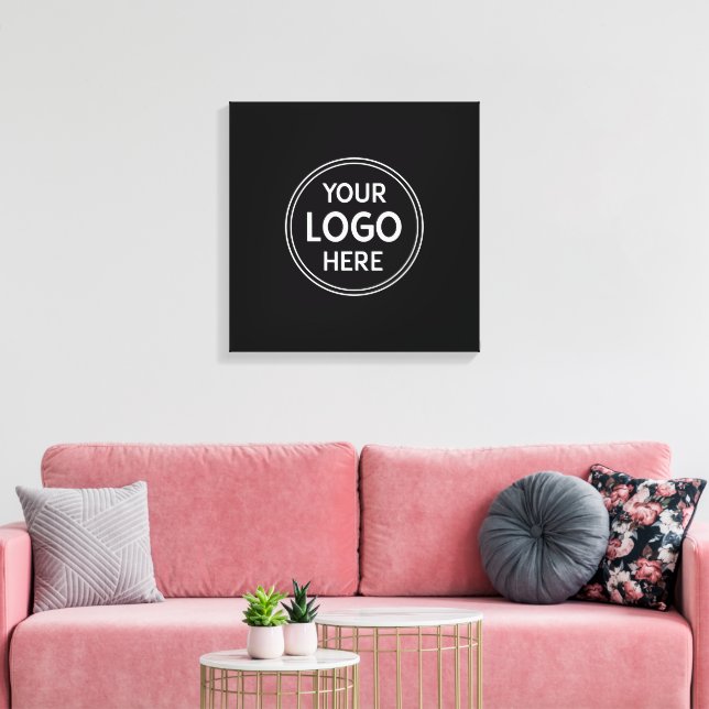 Personalised, Modern, Stylish, Monochrome, QR Code Canvas Print (Insitu(LivingRoom))