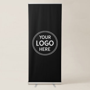 Personalised, Modern, Stylish, Monochrome, QR Code Retractable Banner