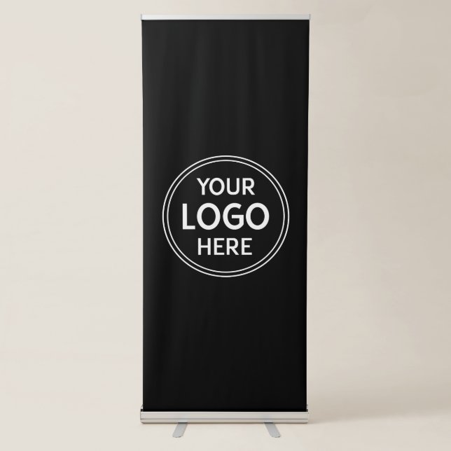 Personalised, Modern, Stylish, Monochrome, QR Code Retractable Banner (Front)