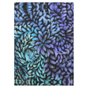 Personalised Modern swirling teal and blue petals Tablecloth