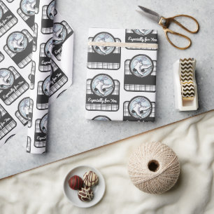 Personalised Modern Tartan Ice Skating Wrapping Paper