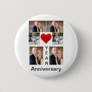 Personalised Modern trendy Anniversary 6 Cm Round Badge