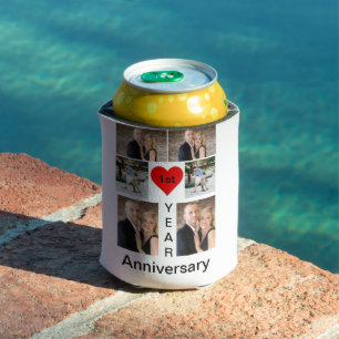 Personalised Modern trendy Anniversary Can Cooler