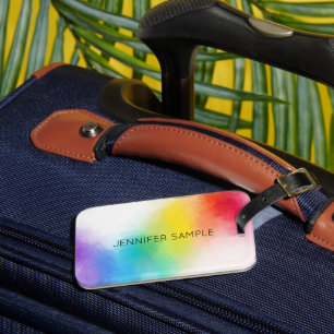 Personalised Modern Trendy Colourful Template Luggage Tag