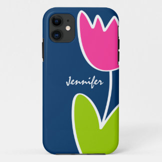 Personalised Modern Tulip iPhone 5/5S Case