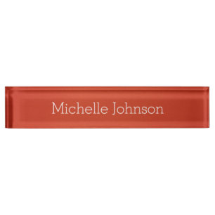 Personalised Modern Vermillion Grainy Texture Nameplate