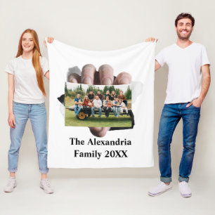 Personalised Modern vintage family photo template Fleece Blanket