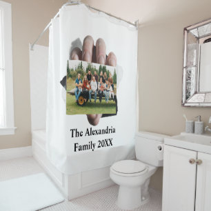 Personalised Modern vintage family photo template Shower Curtain