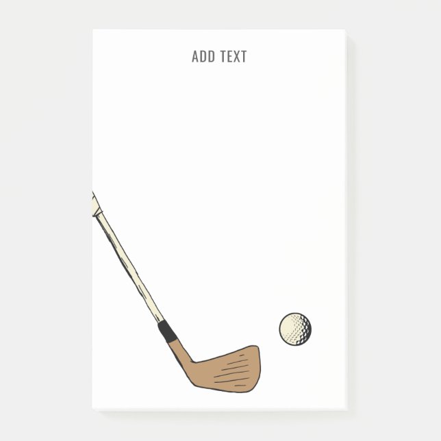 Personalised Modern Vintage Golf  Post-it Notes (Front)
