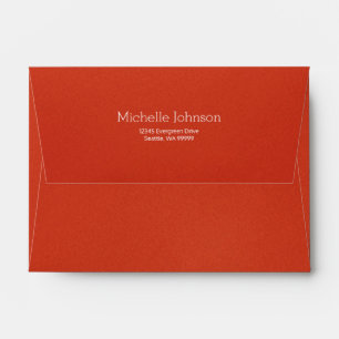 Personalised Modern Warm Red Grainy Texture Envelope