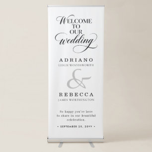 Personalised Modern Wedding Reception Retractable Banner