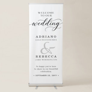 Personalised Modern Wedding Reception Retractable Banner