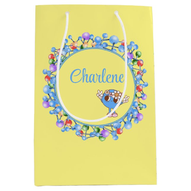 Personalised Molecules Particles Peace Atom  Medium Gift Bag (Front)