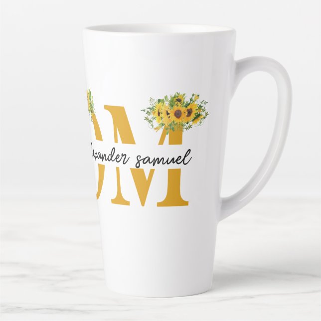 Personalised MOM Latte Mug with children's names (Right)