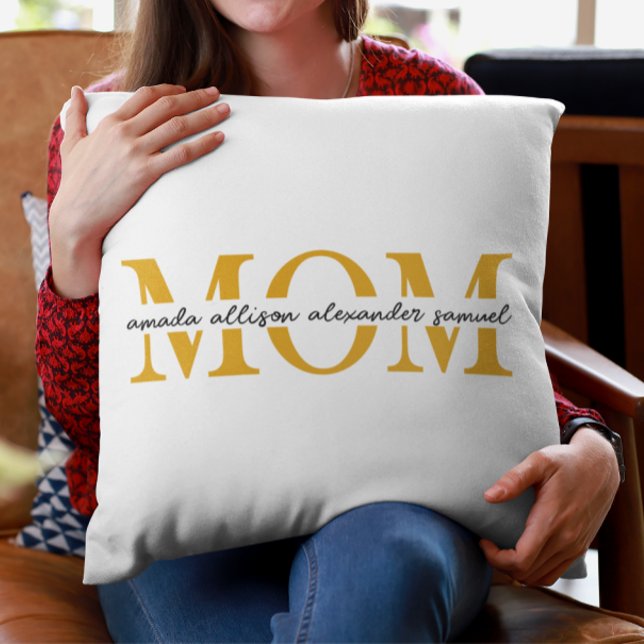 Personalised MOM Throw Pillow with children's name (Creator Uploaded)