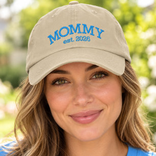 Personalised MOMMY Est. Year Embroidered Hat