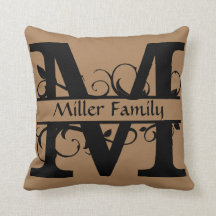 Personalised Monagram Initial Pillow, Letter M
