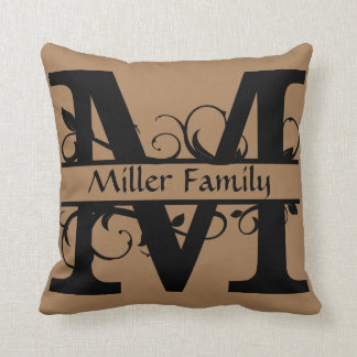 Personalised Monagram Initial Pillow, Letter M Cushion