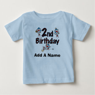 Personalised Monkey Baseball 2nd Birthday Tshirt