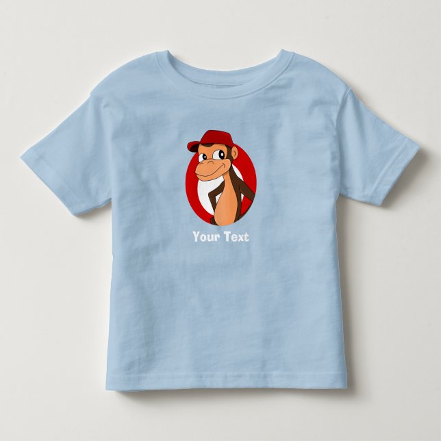 Personalised monkey cartoon toddler t-shirt (Front)