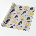 Personalised Monkey Chimpanzee & Banana Birthday  Wrapping Paper<br><div class="desc">A cute monkey and banana pattern with a beige colour background. An adorable design for anyone who loves wild animals,  chimpanzees,  apes,  monkeys,  nature and jungle animal patterns. Perfect gift for kids and adults. Ideal baby shower decor,  present for a birthday,  for Christmas or any other special occasion.</div>