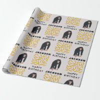 Personalised Monkey Chimpanzee & Banana Birthday