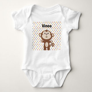 Personalised Monkey Infant Creeper, White Baby Bodysuit