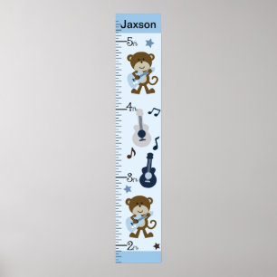 Personalised Monkey Rocker/Musical Growth Chart