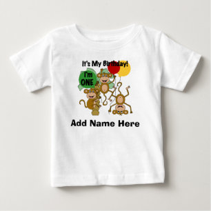 Personalised Monkey Shine 1st Birthday Tshirt