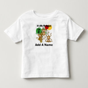 Personalised Monkey Shine 2nd Birthday Tshirt