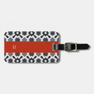 Personalised Monochorome Red Stripe Luggage Tag