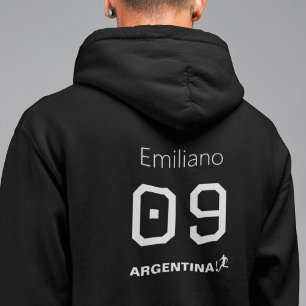Personalised Monochromatic Argentinian Athlete  Hoodie