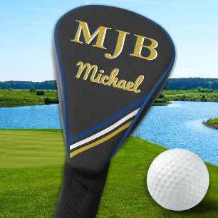 Personalised Monogram 3 Initials Elegant Golfer Golf Head Cover