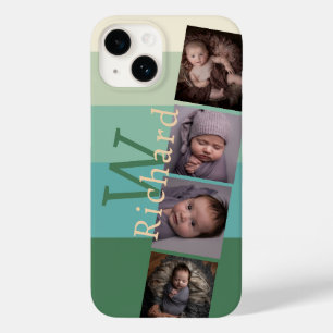 Personalised Monogram 5 Colour Greens w/ Images Case-Mate iPhone 14 Case
