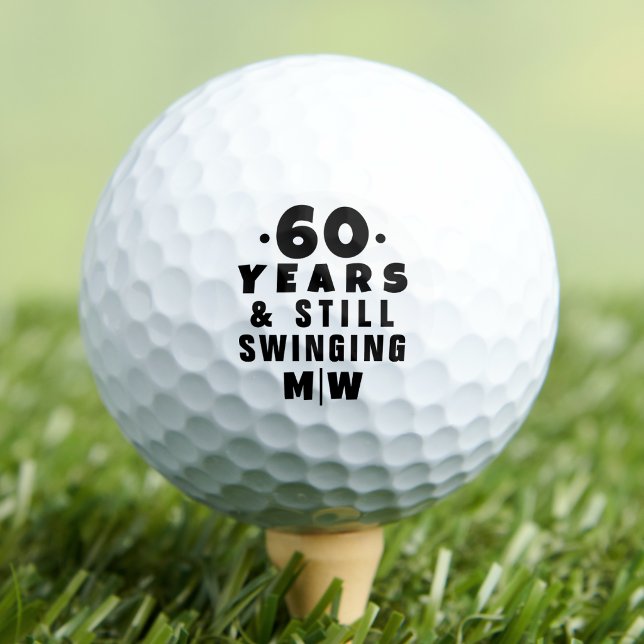 Personalised Monogram 60th Birthday Golf Balls (Personalized Monogram 60th Birthday Golf Balls)