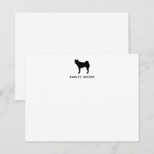 Personalised Monogram Akita Dog Black and White  Card