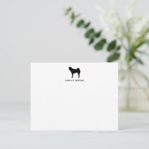 Personalised Monogram Akita Dog Black and White  Card