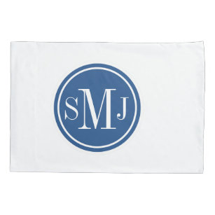 Personalised Monogram and Classic Blue Pillowcase