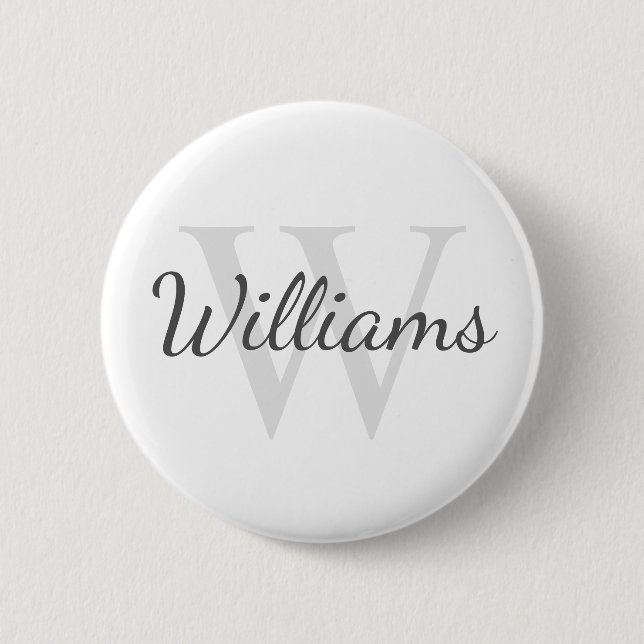 Personalised Monogram and Name 6 Cm Round Badge (Front)